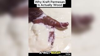 Kraft Parmesan can't melt because it has WOOD in it