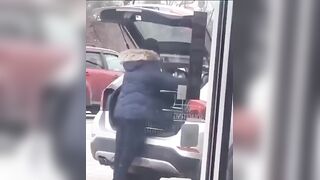 Karma wasted zero time teaching her a lesson on trying to steal a shopping cart