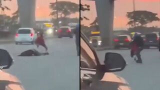 Hitmen pull man out of car and execute him in the middle of a highway in Ecuador