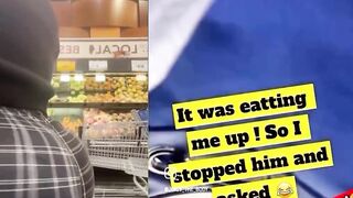 Influencer confronts kid asking him why he was laughing while walking behind her