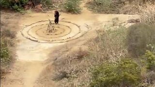 Halloween: Just someone casually doing witchcraft at Runyon Canyon Park in Los Angeles, California