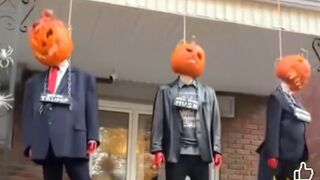 Montreal Halloween Display Hangs Effigies of Trump, Musk, and Netanyahu