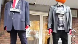 Montreal Halloween Display Hangs Effigies of Trump, Musk, and Netanyahu