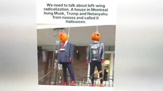 Montreal Halloween Display Hangs Effigies of Trump, Musk, and Netanyahu