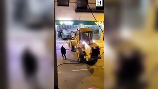 Pinheads use Excavator to Break into Bank...How did it go Guys?