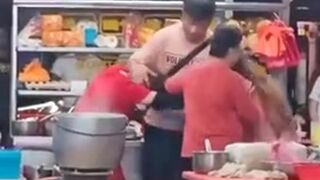 Angry Couple Creates Trouble With Food Stall Elderly Woman