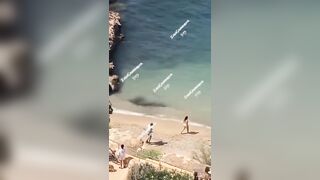 Topless Possessed Woman in Ibiza Beach Barks at Cops among Other Crazy Things
