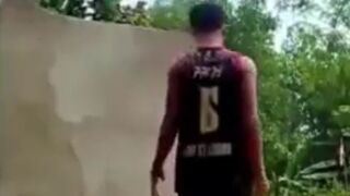 He is going to push a wall