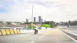 Idiot driver causes traffic policeman had accident