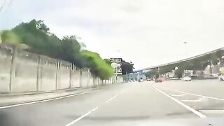 Idiot driver causes traffic policeman had accident