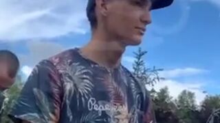 Skinny predator KO'd by victim's friends. Check out the Kick to the Face too