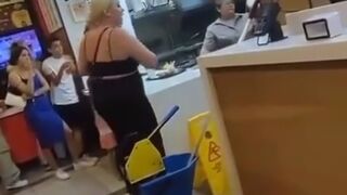 Disgusting Parents at a Burger King in Spain Fight with their Kids in their Arms