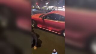 This Mustang took half the people over the hood and the other half under it