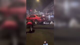 This Mustang took half the people over the hood and the other half under it