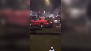 This Mustang took half the people over the hood and the other half under it