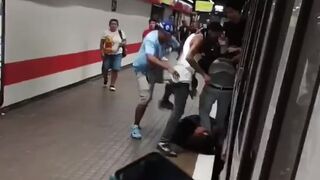 Brutal Beating of Innocent Man in Barcelona Subway by Illegals