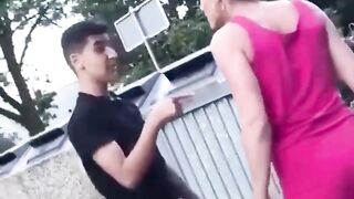 Man Brawls with MILF in a G-String over Something Stupid