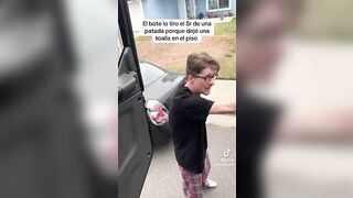 Beta Male Karen Freaks out on Garbagemen for Leaving Some Paper Behind.