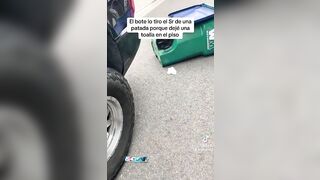 Beta Male Karen Freaks out on Garbagemen for Leaving Some Paper Behind.