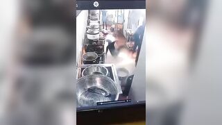 Restaurant Worker gets Horrifically Burned when he Slips and Grease goes All over Him
