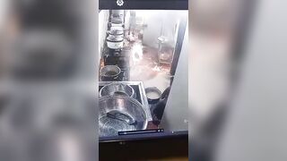 Restaurant Worker gets Horrifically Burned when he Slips and Grease goes All over Him