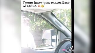 Mask Wearing Trump Hater Gets dose of Instant Karma... (Read Description)