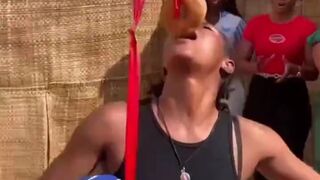 Beautiful Black Woman Play "Get that doughnut challenge"