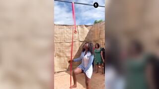 Beautiful Black Woman Play "Get that doughnut challenge"