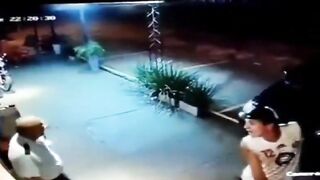 Security Guard with a Shotgun Fights..then just Decides to End the Confrontation