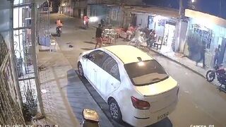 4 Men on Motorcycles Kill a Few and Clear out Neighborhood Gathering