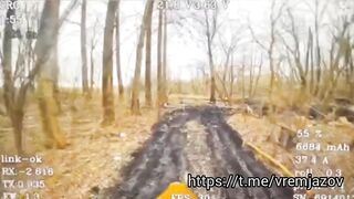First Person View of Armed Drone slipping into German Tank at Last Second (In Russia)