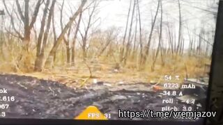 First Person View of Armed Drone slipping into German Tank at Last Second (In Russia)