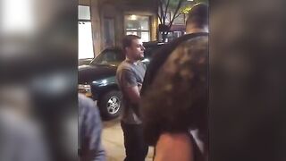 Bouncer has had Enough of this Kid's Mouth. Brutal