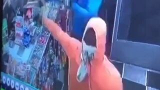 Instant Paralysis for Thug Robbing Store of a Gun Owner