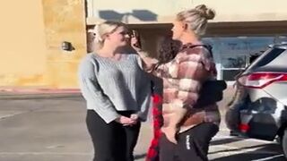 Crazy Parking Lot Karen Attacks Young Woman.