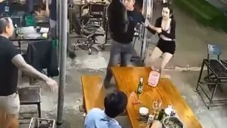 Girl tries to Stop Psycho. Huge Knife to the Heart Kills Victim in Seconds