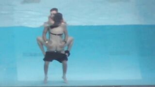 Shameless couple caught having sex in hotel pool