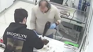 Beautiful Stray Dog brings Her Sick Puppy to the Vet to Save it's Life