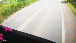 Motorcyclist Head On Collision with Truck Instant Death