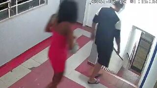Lady in Red being Robbed Stops Man in the Best Way