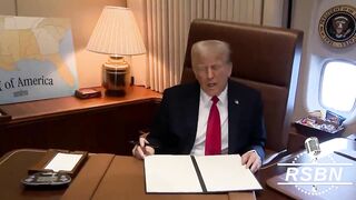 President Trump Signs EO To Name “Gulf of America” While Flying Over Gulf of America