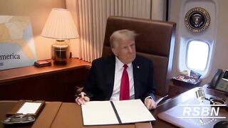 President Trump Signs EO To Name “Gulf of America” While Flying Over Gulf of America