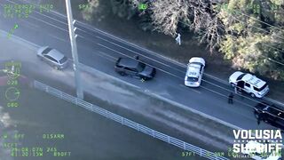 K9 Karma: Wild Cop chase ends after Suspect Slams into Cars, taken down by Police Dog