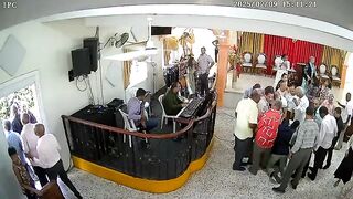 And the Band Played On..Crazy Man enters Church and starts Stabbing. Watch the Organ Player