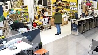Crazy Man Ignites Himself in Hardware Store