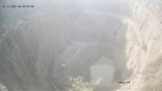 Watch the Truck Loaded with Stones at the Top of the Quarry. Driver Died