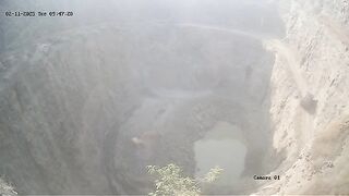 Watch the Truck Loaded with Stones at the Top of the Quarry. Driver Died