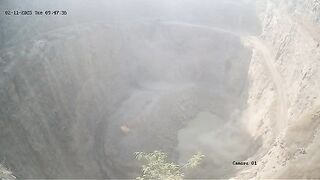 Watch the Truck Loaded with Stones at the Top of the Quarry. Driver Died
