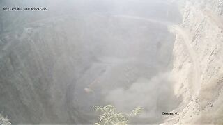 Watch the Truck Loaded with Stones at the Top of the Quarry. Driver Died
