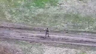 Ukraine executes mocking POW Running Away for Training.